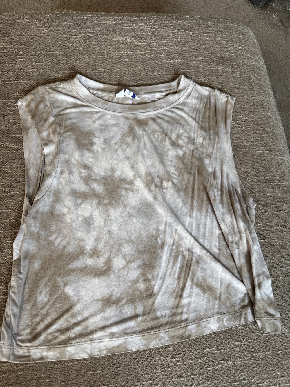 JoyLab Taupe Tie-Dye Crop Muscle Tank
